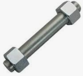TIGE FILETÉE GALVANISÉE À CHAUD — M8 × 100 MM, AVEC 2 ÉCROUS HEXAGONAUX, TIGE : ASTM A193 B7, ÉCROUS : ASTM A194 GR 2H