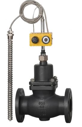 Vanne thermostatique PN25 plage de réglage 60 à 120 degrés avec un capillaire de 5M- 30T01Y