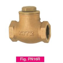 BRONZE SWING CHECK VALVE, 1.1/2" (DN 40), PN 16, THREADED ENDS, BS 21, CAP, HINGE PIN, DISC BRASS, KITZ MODEL PN16R