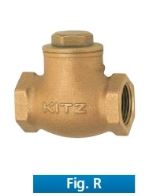 BRONZE — CLAPET ANTI-RETOUR À BATTANT, 3" (DN80), CLASS 125, EXTRÉMITÉS FILETÉES CONFORMES À LA NORME BS 21, CHAPEAU, AXE DE CHARNIÈRE, DISQUE EN LAITON, KITZ MODÈLE R