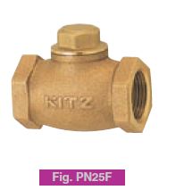 BRONZE — CLAPET ANTI-RETOUR À LEVÉE, 1/2" (DN15), PN25, EXTRÉMITÉS FILETÉES, CHAPEAU EN LAITON, DISQUE EN BRONZE, KITZ MODÈLE PN25F