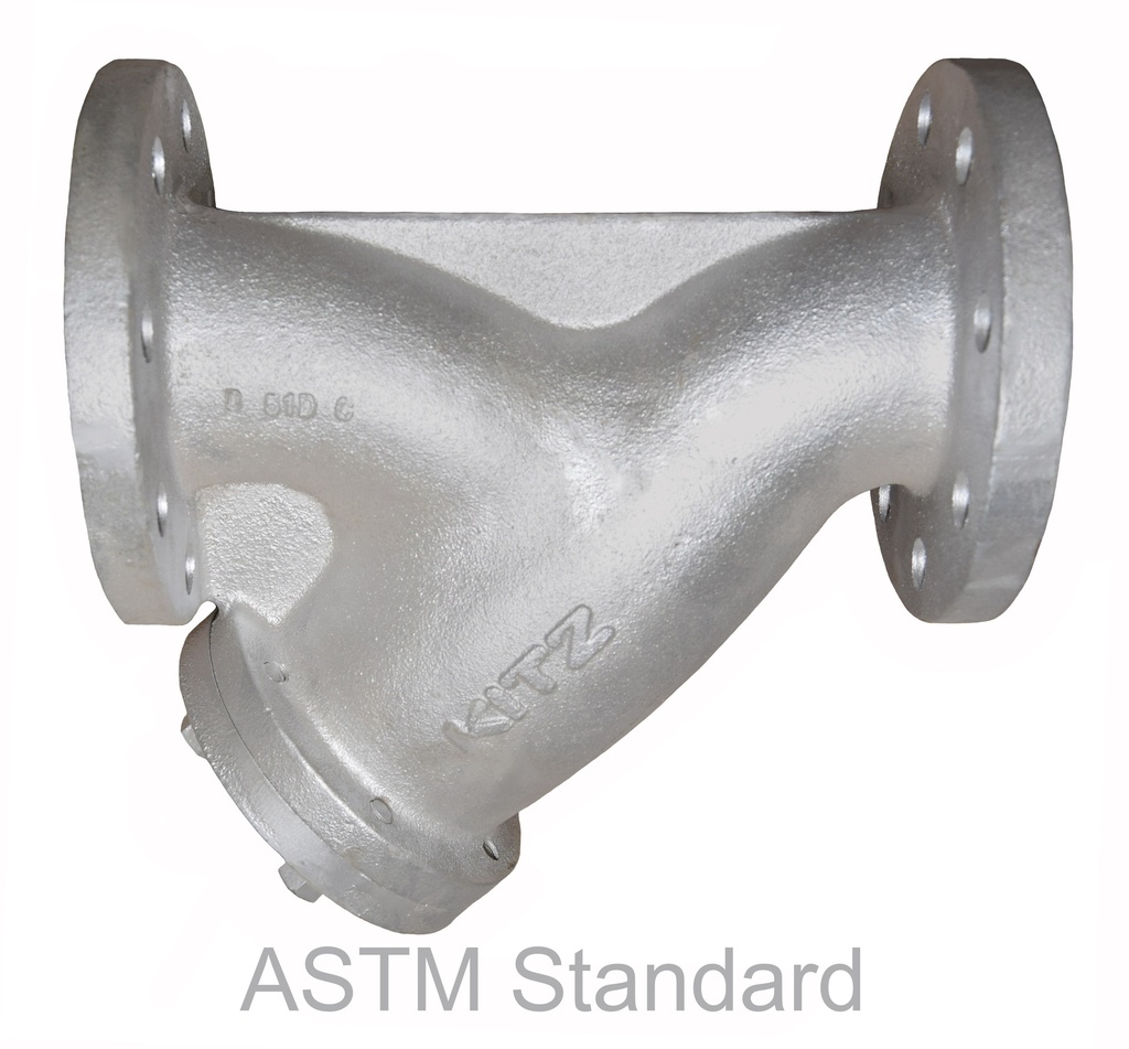 STRAINER Y-PATTERN CAST IRON PN 16 STAINLESS STEEL SCREEN FLANGED ENDS 5" KITZ- (PH)EN16FCY