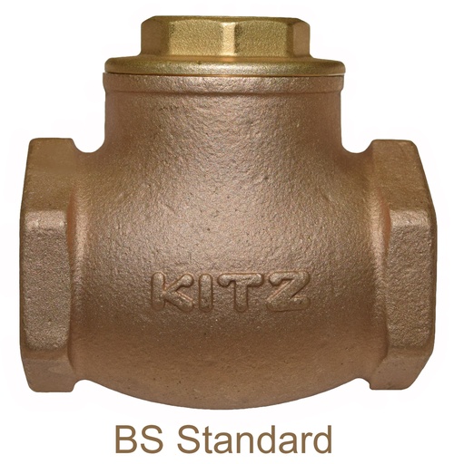 [VAL KIT BZ SWCK 25 L] صمام عدم رجوع كيتز برونز، يعمل بطريقة المروحة، سن حسب المعيار البريطاني 21، قياس 2 بوصة
